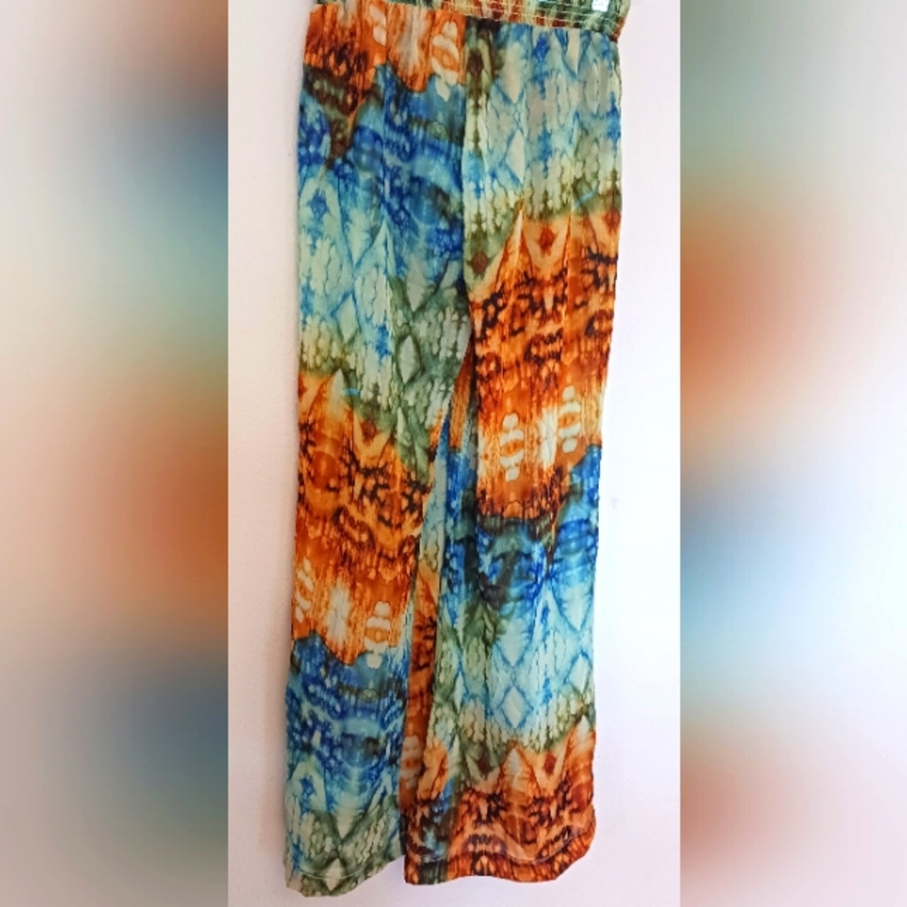 Show Me Your MuMu Flare Tye Dyed Pants in Multicolor Print Size Small